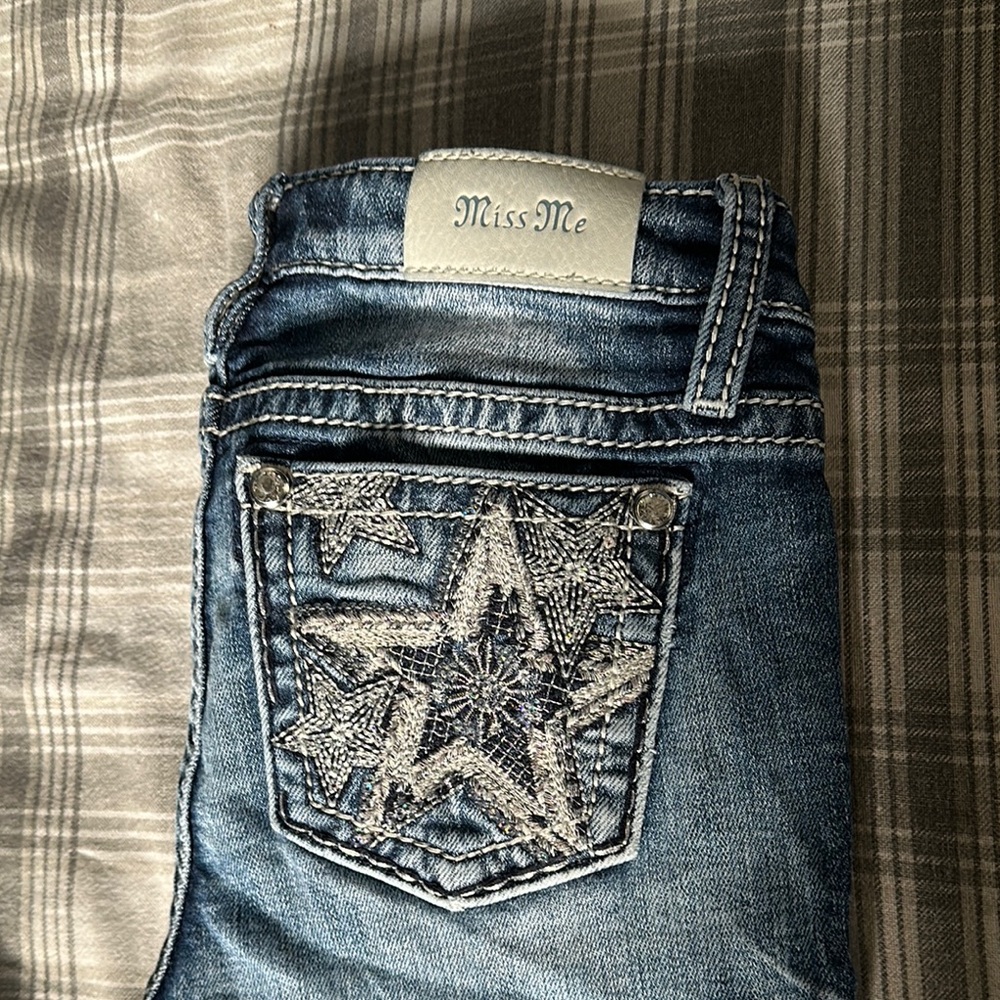 Miss Me Blue Designer Jeans with Star Embellishments
